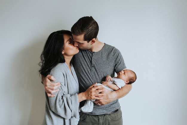 Portrait of a young happy family