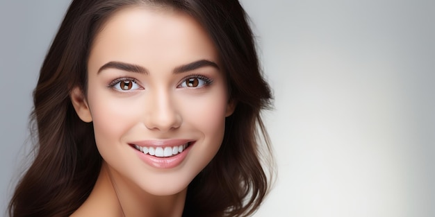 Portrait of a young happy woman looking at the camera