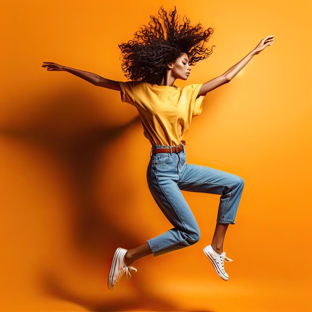 Photo portrait of a young happy woman smiling generated ai