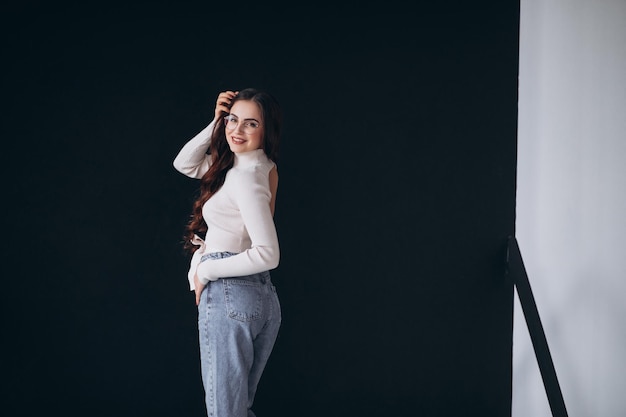 portrait of young happy woman