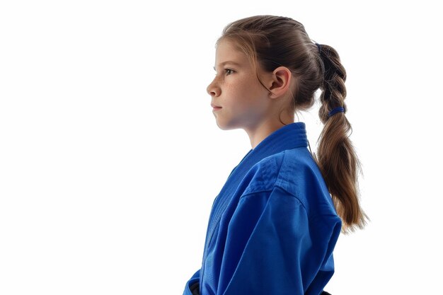 Photo portrait of a young judo girl