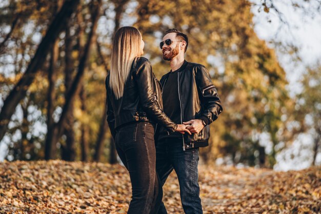 Portrait of a young loving couple hugging and smiling