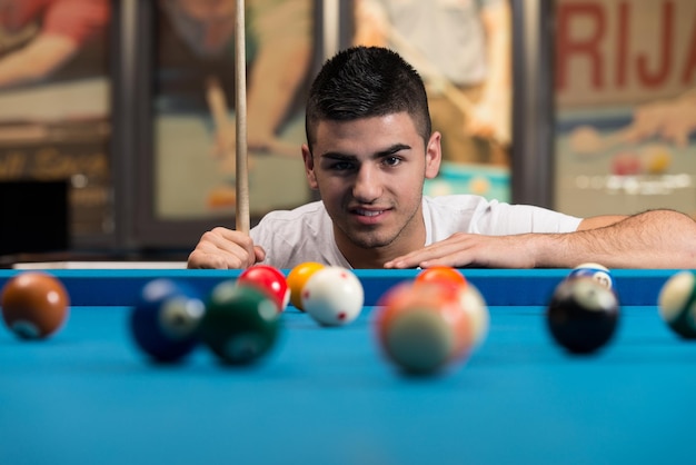 Portrait Of A Young Man Concentration On Ball