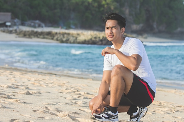 Portrait of young man looking away