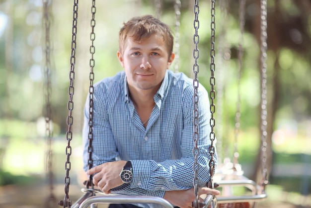 portrait of a young man in the park