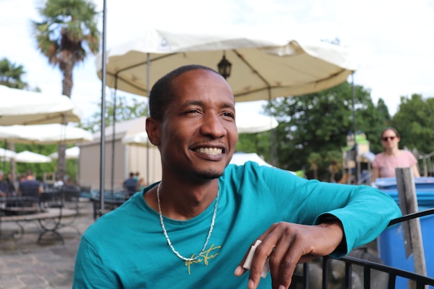 Portrait of young man relaxing