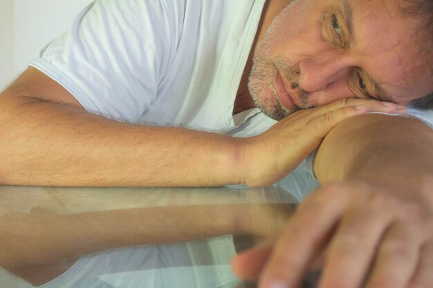 Portrait of a young man sleeping