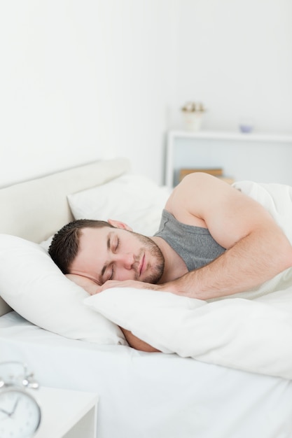 Portrait of a young man sleeping