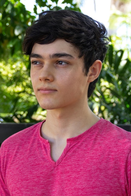 portrait of a young man in a very closeup shot