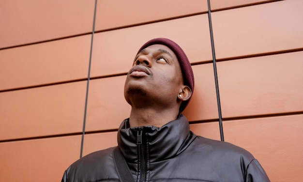 Portrait young man wearing cap