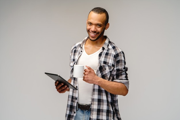 Portrait of a young man wearing a casual shirt