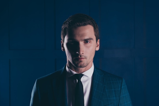 portrait young man wearing suit