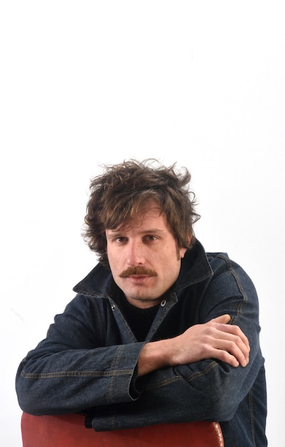 Portrait of a young man on white background