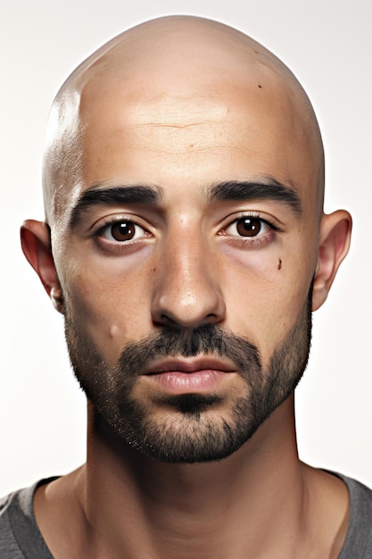 Portrait of a young man with beard and mustache Studio shot