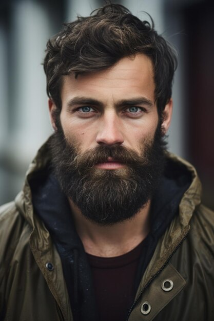 Portrait of young man with beard