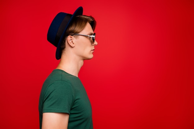 portrait young man with hat