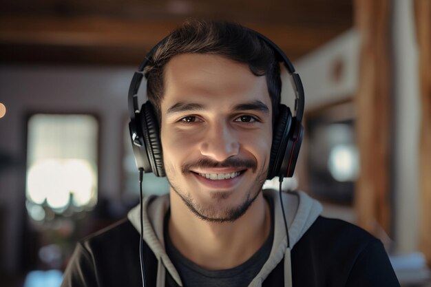 Portrait of a young man with headphones