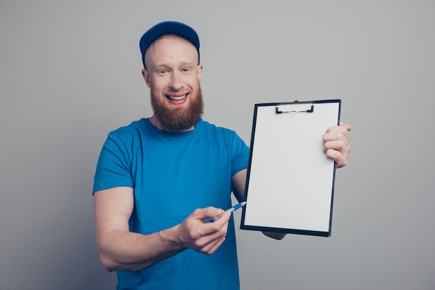 Portrait of young man working as delivery courier