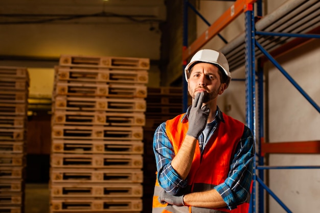 Portrait of young man working