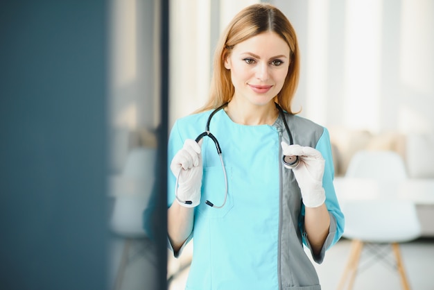 Portrait of a young medical worker with positive attitude