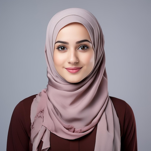 Photo portrait of a young muslim woman suitable for use in beauty and culture representation