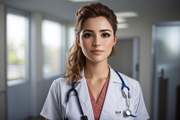 Portrait of a young nurse generated by AI