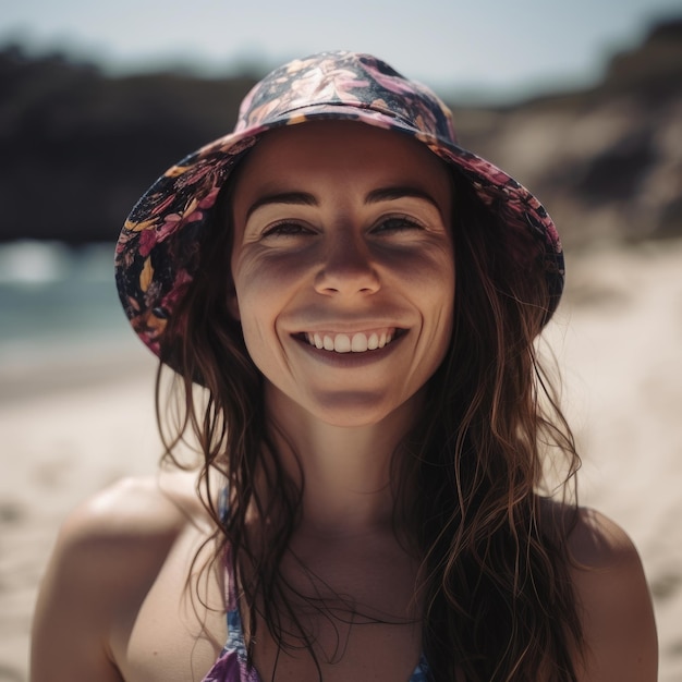 Portrait of a Young Pretty Girl at the Beach