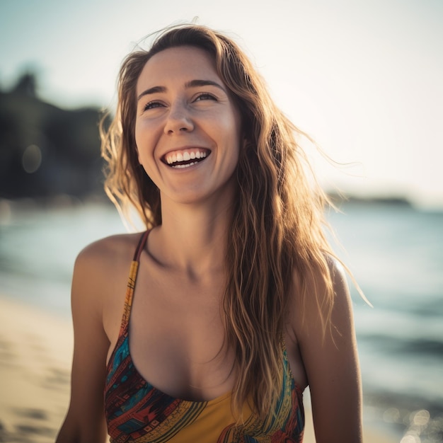 Portrait of a Young Pretty Girl at the Beach