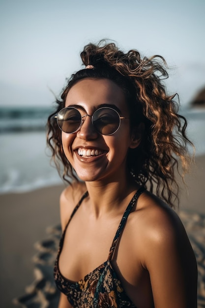 Portrait of a Young Pretty Girl at the Beach