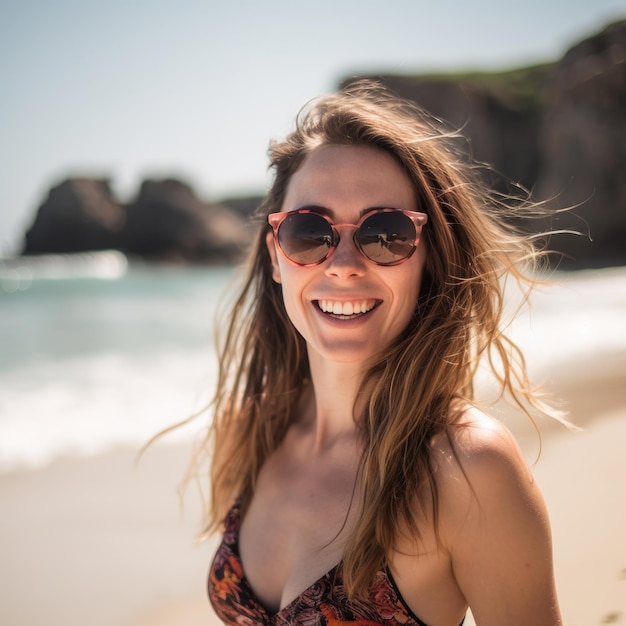 Portrait of a Young Pretty Girl at the Beach