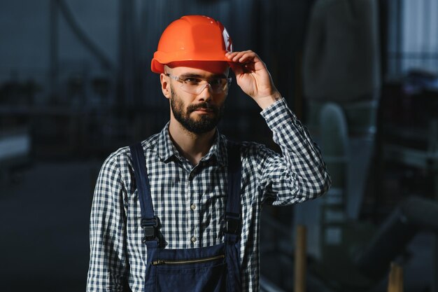 portrait of young professional heavy industry engineer