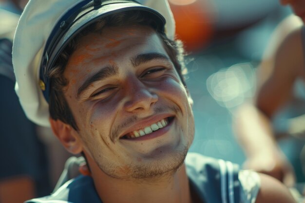 portrait of young sailor on the ship