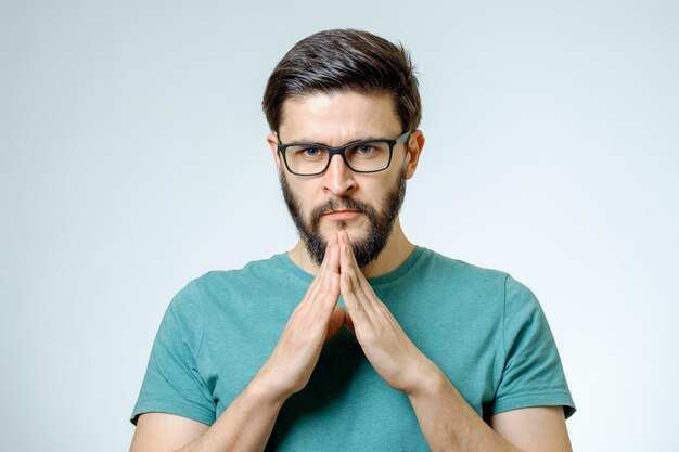 Portrait of a young serious man