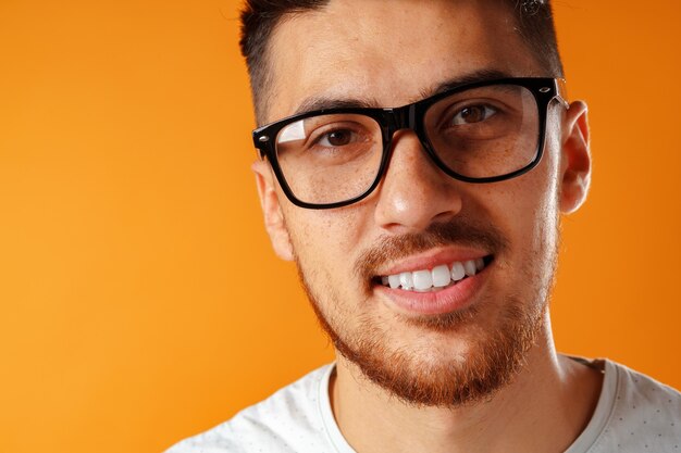 Portrait of a young smart man businessman wearing glasses