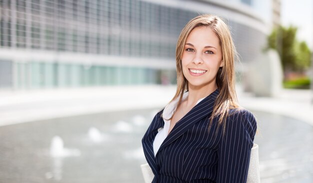 Portrait of a young smiling businesswoman