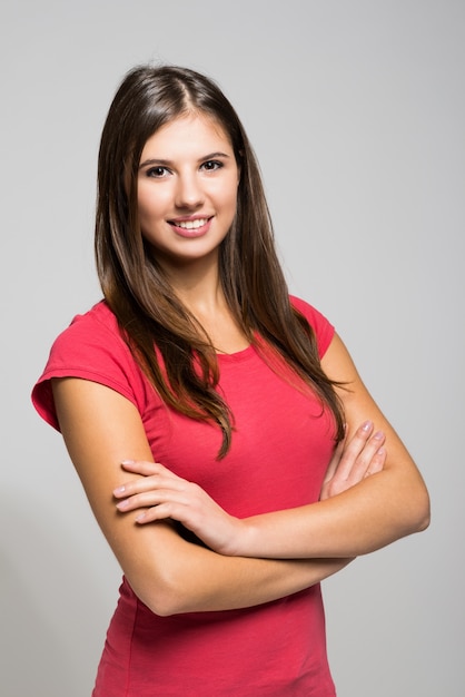 Portrait of a young smiling woman