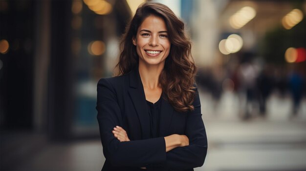 Photo portrait of a young smiling woman