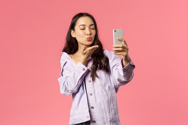 Portrait of a young stylish female