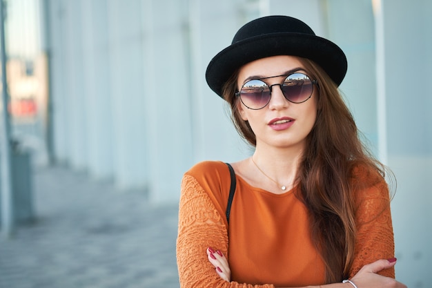 Portrait of young stylish girl