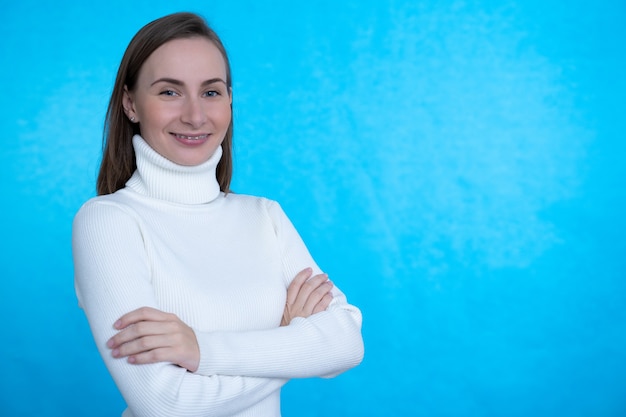 A portrait of young woman in casual outfit