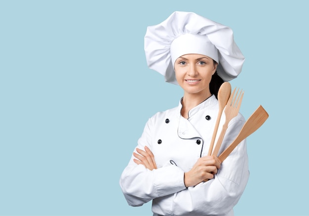 Portrait of young woman chef