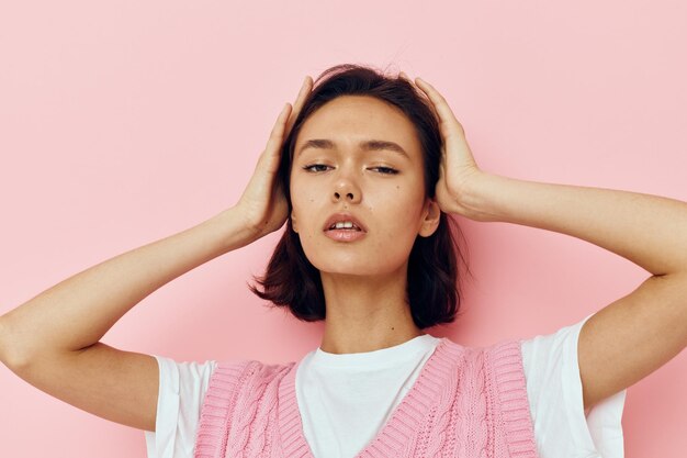 Portrait of a young woman emotions closeup posing Lifestyle unaltered