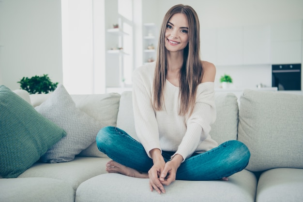 Portrait young woman at home