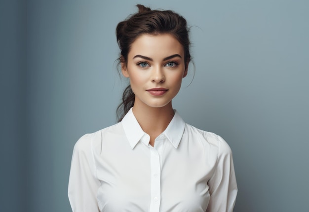 Portrait of a young woman looking at the camera