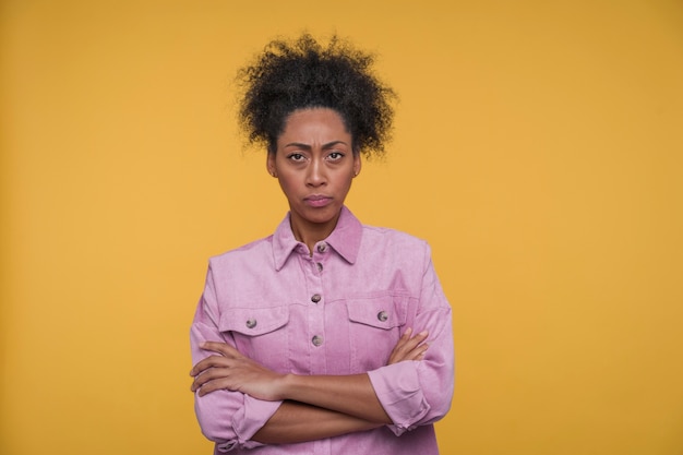 Portrait of a young woman looking upset