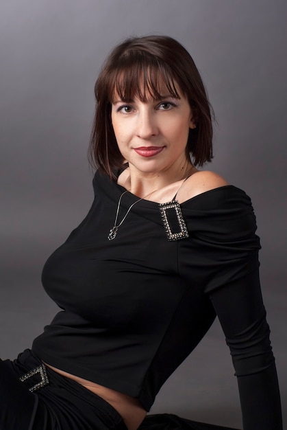 Portrait of a young woman in studio