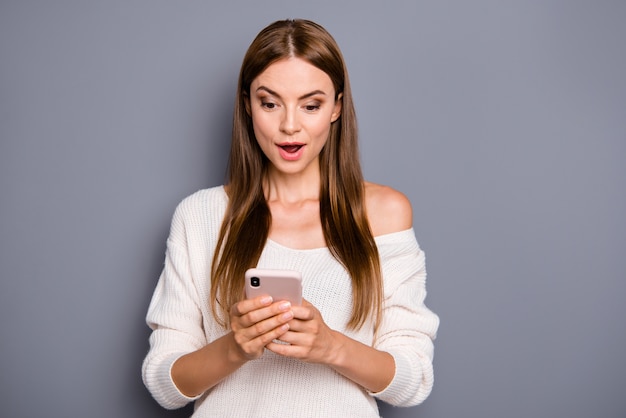 portrait young woman using phone