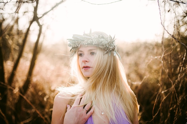 Portrait of young woman wearing mask