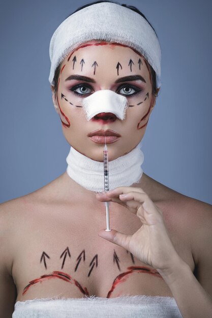 Portrait of young woman wearing mask