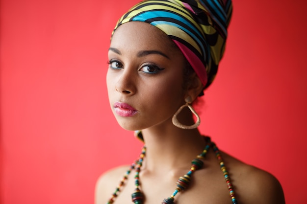 Portrait of a young woman with accessories